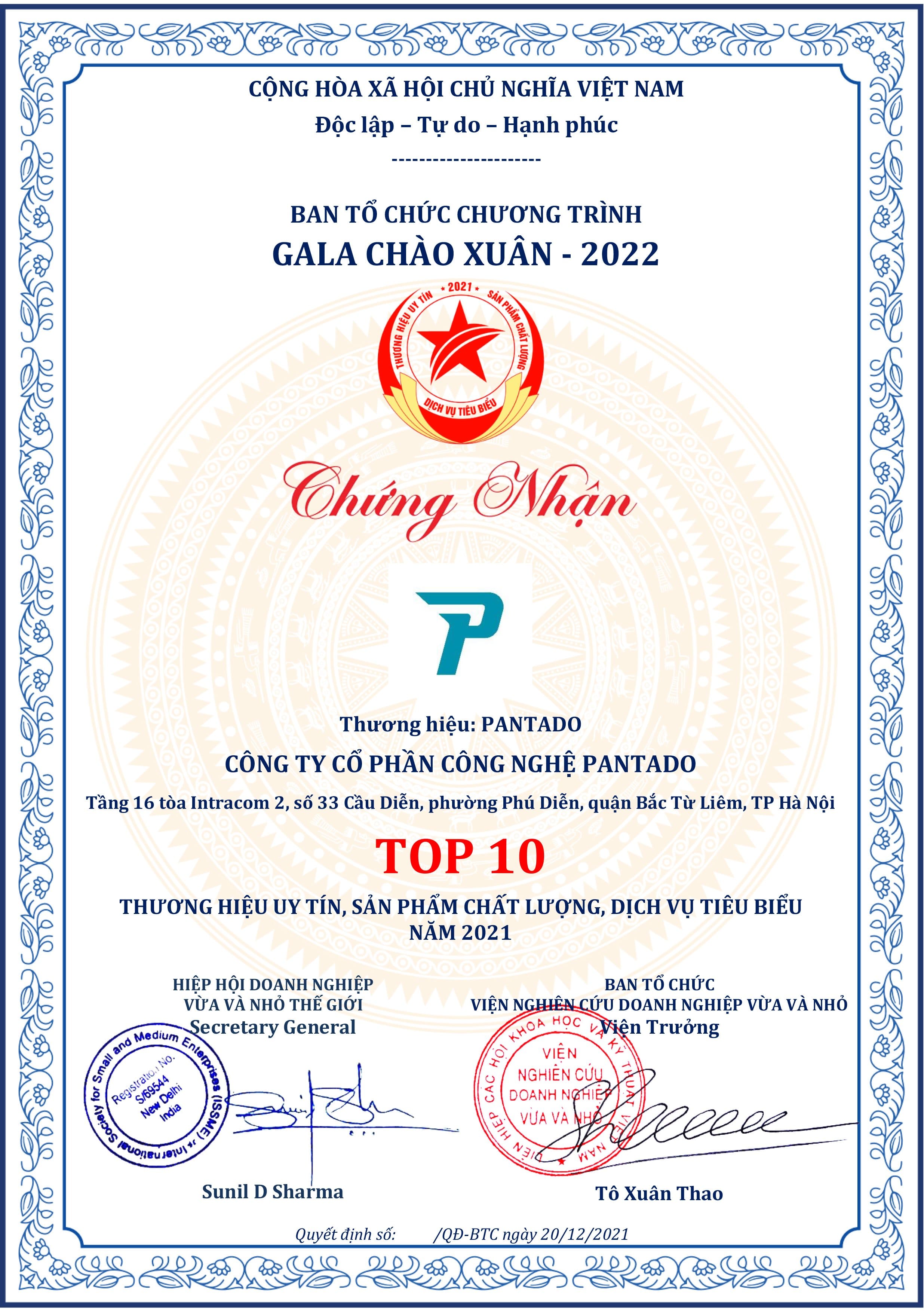 Pantado-Thương hiệu uy tín, sản phẩm chất lượng, dịch vụ tiêu biểu